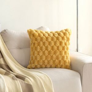 Lntyq Lot de 2 housses de coussin jaunes - 45 x 45 cm - Texture ananas bleu sarcelle - D&eacute;coration d'int&eacute;rieur - Convient pour salon, canap&eacute;, chambre