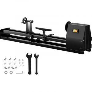 Wiltec Tour &agrave; bois d&lsquo;&eacute;tabli 550W R&eacute;glable 650-3800 tr/min, Porte-outil Usinage de Bois Haute qualit&eacute;, Tournage, Accesoires inclus, Atelier Bricolage