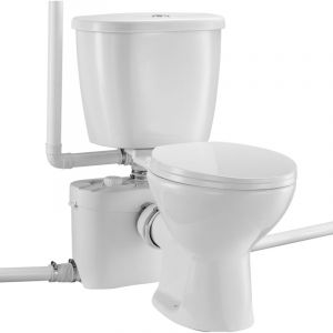 Mophorn WC broyeur sanitaire avec pompe de relevage 700 W, syst&egrave;me compact avec d&eacute;charge arri&egrave;re et chasse d'eau, 3 entr&eacute;es pour &eacute;vacuation des eaux