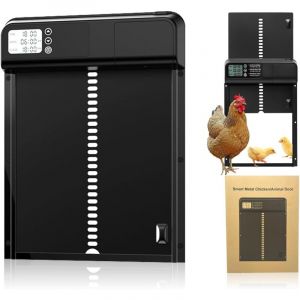 Porte poulailler Automatique, Porte de poulailler Automatique with Batterie avec &Eacute;cran LCD Programmable &Eacute;tanche, Porte Automatique Poulailler en