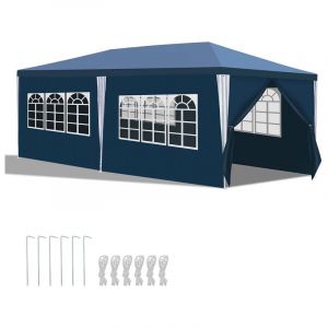 Vingo - einfeben Tente Pavillon Tente de Jardin – Pavillon de jardin, kiosque à bière pour les marchés et les fêtes, idéal pour les mariages 3x6m Bleu