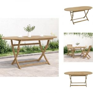 Table pliable de jardin 160x85x75 cm bois d'acacia solide - Table De Jardin - Table Pliante - Acacia Massif - Mobilier De Jardin - Décoration