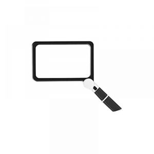 Parkside - Loupe de lecture pleine page 5x, loupe pliante éclairée avec 48 led, loupe rectangulaire à main, noir et blanc