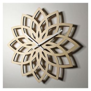 Lotus Bambou Bois Moderne Fleur Horloge Murale Creative Bambou Mur Horloge Murale