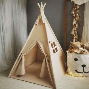 Tente c&ocirc;ne pour enfants - Tente de jeu portable pour enfants, int&eacute;rieur et ext&eacute;rieur (kaki)