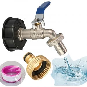 KZQ - Ulisem Robinet cuve 1000l s60x6 ibc cuve ibc tuyau,robinet jardin raccord cuve 1000 litres avec ,ensemble de couvercle de 3/4 pouce adaptateur
