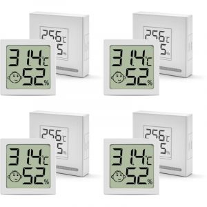 Lot Thermometre Interieur Maison, Mini LCD Digital Thermom&egrave;tre, Hygrom&egrave;tre d'int&eacute;rieur Mural Petit pour Chambre B&eacute;b&eacute;, Chambre &agrave; Coucher, Salon et