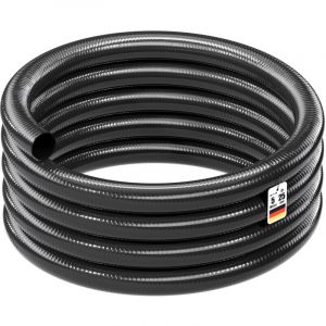 Wiltec Tuyau d'aspiration noir &ndash; 5 m / &oslash; 25 mm (1') / 250 g/m &ndash; avec Spirale de renforcement &ndash; Tube &agrave; pression souple en pvc &ndash; pour Arrosage