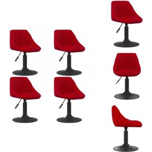 Vidaxl - Chaises à manger pivotantes lot de 4 rouge bordeaux velours - Chaise De Salle à Manger - Chaises De Salle à Manger - Chaise - Chaises