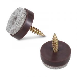 50x Patins à vis en Feutre - Patins à Visser 20 mm pour Protection du Sol pour chaises et Meubles - Feutre et Plastique - Rond