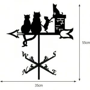 Maison pour chat Girouette en m&eacute;tal Support pour girouette ext&eacute;rieure D&eacute;coration artisanale Ferme Cour Jardin Pavillon