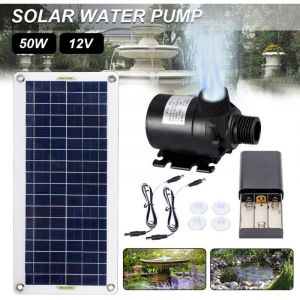 Pompe a eau solaire sans balais 800L/H Ultra silencieuse Moteur SubSN Decoration de Fontaine et cascade de jardin