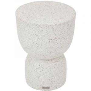Hesperide - Table de jardin d'appoint ronde en ciment effet terrazzo timandra