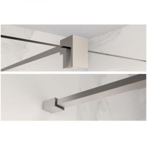 Fortifura Galeria barre de renfort rallong&eacute;e 200cm pour douche &agrave; l'italienne - avec kit de fixation - Inox bross&eacute;