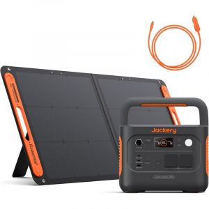 Jackery Explorer 1000 v2 G&eacute;n&eacute;rateur &Eacute;lectrique Portable avec 100W Panneau Solaire et C&acirc;ble de Charge de Voiture, 1070Wh Batterie LFP, 1500W CA/100W