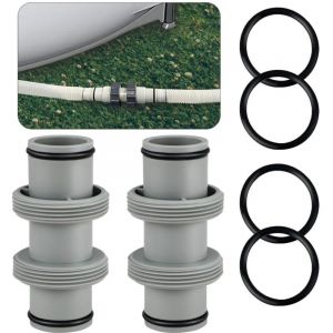Raccord Tuyau Piscine 38mm,Raccord Pompe Piscine,Connecteur de Tuyau de Piscine pour Tuyau de &Oslash; 38 mm, Adaptateur de Tuyau de Piscine pour Intex