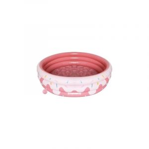 Piscine Gonflable, Pataugeoire Gonflable Ronde Donut Épaissir Piscine Antidérapante avec Fond À ​​Bulles Souples Piscine Hors Sol Pliable for Enfants