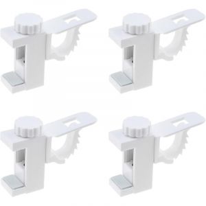 4 Pi&egrave;ces Support de Support de Pince Porte-Rideaux, Support De Support De Pince Porte-Rideaux, Barre Transversale R&eacute;glable Tringle &agrave; Rideaux Stockage
