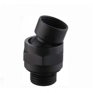 Raccord de douche rotule pomme de douche rotule adaptateur laiton extension de bras de douche r&eacute;glable assemblage universel chrome poli (PSB101 noir