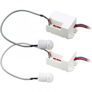 2 Pi&egrave;ces Commutateur de capteur Infrarouge,D&eacute;tecteur de Mouvement Encastrable Plafond Infrarouge Blanc -Mini d&eacute;tecteur de Mouvement Infrarouge,