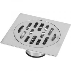 Siphon de Sol en Acier Inoxydable Anti-Odeur 100x100mm Drain de Sol pour Salle de Bain Buanderie