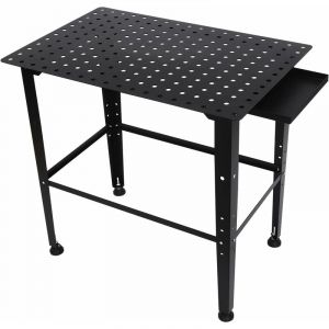 Gojoy - Table de soudage 92 x 60 x 85 cm - Plaque perforée - Table de soudage mobile - Console de soudage - Œillets de suspension - Capacité de