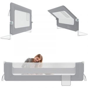 HENGMEI 200cm Barrière de sécurité pliable 180 degrés pivotante Barrière de sécurité pour jeunes enfants filet aéré, réglable en hauteur Barrière de