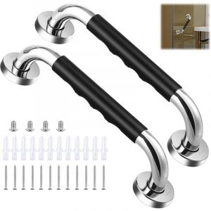 Lot de 2 poignées de baignoire, barre d'appui antidérapante pour salle de bain de 33 cm, barre d'appui murale en acier inoxydable, poignée de douche