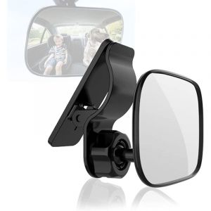 Miroir de Voiture de B&eacute;b&eacute;,Rotation &agrave; 360&deg; R&eacute;troviseur Voiture ,B&eacute;b&eacute; Vue Arri&egrave;re Miroir Avec Clip,Surveillance B&eacute;b&eacute; pour Vue Large, S&eacute;curit&eacute; Si&egrave;ges