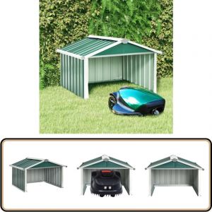 Abri tondeuse robot de jardin 92x97x63 cm Acier galvanis&eacute; Vert - Abri Tondeuse Robot - Abri Jardin - Abri Pour Robot Tondeuse - Protection Robot