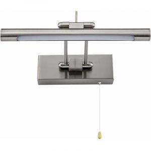 Start - Applique Murale led pour Salle de Bain avec Interrupteur à Tirette, Miroir Réglable IP44, 4000K 35cm/6w Blanc