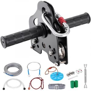 Mophorn - Kit de tyrolienne pour enfants et adultes, kit de tyrolienne de 60 pieds, capacité de 500 lb, tyrolienne d'extérieur à installation rapide