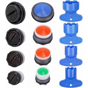 Lot de 12 A&eacute;rateur de mousseur Robinet M16.5/M18.5/M21.5/M24, Mousseur Robinet Filtre, Insert Embout Robinet Cuisine de Filetage Externe Economiseur