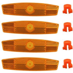 4 pi&egrave;ces catadioptre,catadioptre Velo,r&eacute;flecteurs de p&eacute;dale Orange v&eacute;lo,catadioptre Velo Roue, am&eacute;liorent la s&eacute;curit&eacute; routi&egrave;re, s'adaptent &agrave; la