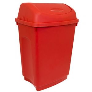 Poubelle Rouge en Plastique, 50L ( Prix pour 1 )