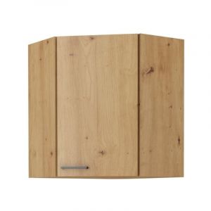 Modena - Meuble haut d'angle - 89/89 x 31 x 71,5 cm - Chene artisan / Noir mat