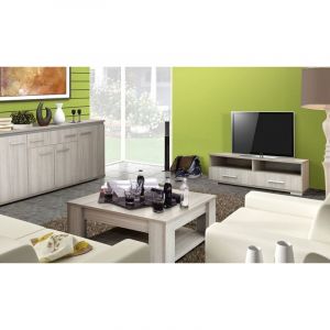 Azura Home Design - Table basse et meuble tv izyr gris cérusé