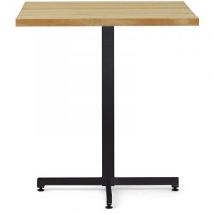 Box Furniture - Table bistrot Icub pied central plateau carré – 30mm – 70x70x75cm Noir