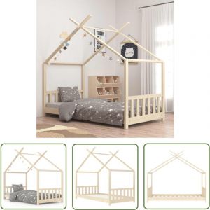 The Living Store - Cadre de lit d'enfant Bois de pin massif 70x140 cm - Lit B&eacute;b&eacute; - Lit Enfant - Cadre De Lit - Mobilier Enfant - D&eacute;coration Chambre
