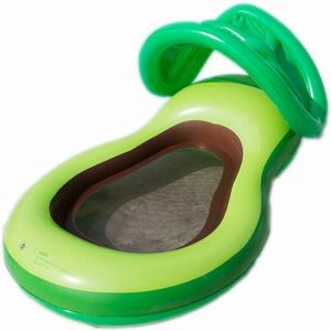 Matelas de Piscine gonflable à l'eau pour chaise longue en avocat, adapté aux Piscines, jardins et autres lieux 120x80cm avec auvent-Fei Yu