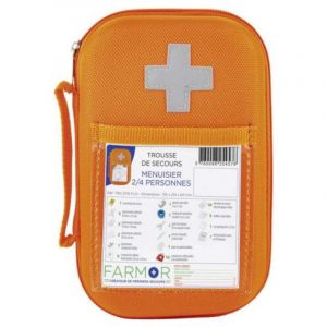 Farmor - Trousse de secours Menuisier 2/4 personnes en eva Orange Fluo