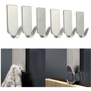 Crochet Adh&eacute;sif, 6 Pcs Crochet Adhesif Mural, Crochet Auto Adh&eacute;sif, Crochet Adh&eacute;sif En Acier Inoxydable, Crochet Mural En Acier Inox, Crochets Muraux