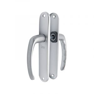 Store Menuiserie - Poignées de Baie Vitrée, Fenêtre, Plaque, Sans verrou, Aluminium Gris, Carré 7 mm