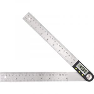 Rapporteur d'Angle Num&eacute;rique 200mm Num&eacute;rique Angle Finder 0-360 &deg;Rapporteur Num&eacute;rique 2 en 1 en Acier Inoxydable avec Affichage LCD Mesure Angle pour