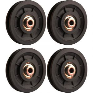 Accessoire de levage,4 pcs 110 mm Roulement Poulie Nylon, Poulie Musculation, Roue Universelle pour c&acirc;ble Machine Gym &eacute;quipement Porte de Garage