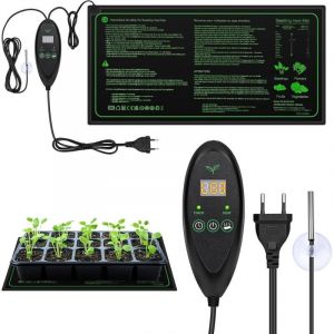 Tapis Chauffant pour Plantes avec Thermostat, Tapis Chauffant pour Plantes avec 6 Niveaux de Temp&eacute;Rature Et 6 Niveaux de Minuterie, Tapis Chauffant