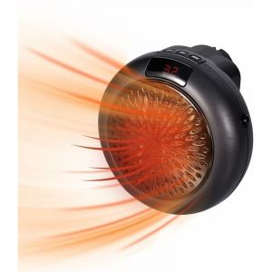 Mini radiateur &eacute;lectrique avec t&eacute;l&eacute;commande, radiateur soufflant mural pour salle de bain, radiateur &eacute;lectrique &eacute;conomique pour chambre &agrave; coucher et