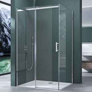 Mai&mai - Paroi de Douche Cabine de Douche 80X140 avec Porte de Douche Coulissante Montage R&eacute;versible Verre Tremp&eacute; Transparent Rav18