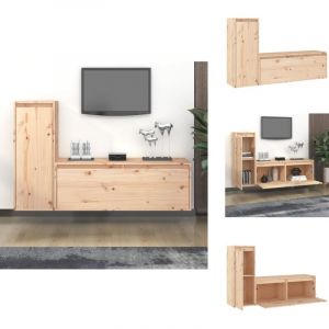 Vidaxl - Meubles tv 2 pcs Bois massif de pin - Meuble Tv - Meuble Suspendu - Rangement Mural - Bibliothèque Murale - Décoration Murale
