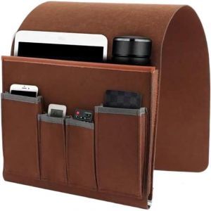 Organisateur d'accoudoir de canap&eacute;, sac de rangement pour chaise avec 5 poches, housse de chaise pour t&eacute;l&eacute;commande, tablette, magazine, lunettes